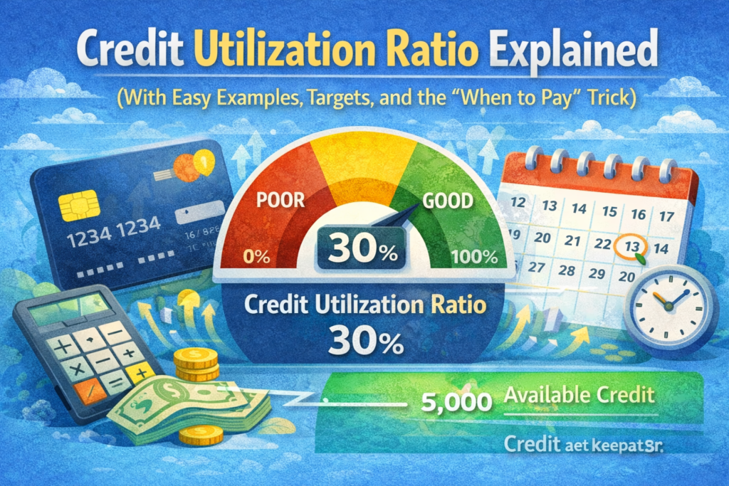 Credit Utilization Ratio Explained (With Easy Examples, Targets, and the “When to Pay” Trick)